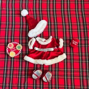 Rare Complete Build A Bear Mrs. Claus Outfit Hat Belt Shoes Cookies Milk